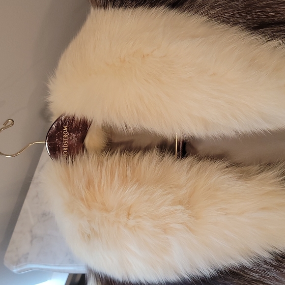 Authentic Vintage Fox Fur Jacker Coat Medium Dual Color Brown White - Picture 13 of 16